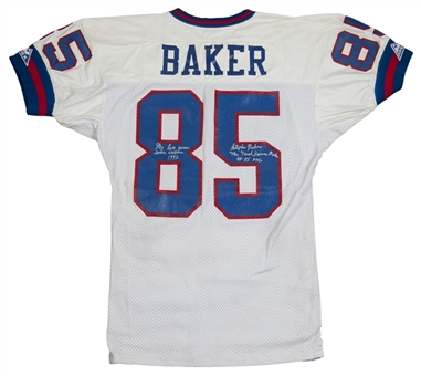 1992 Stephen Baker Game Used and Signed New York Giants Road Jersey